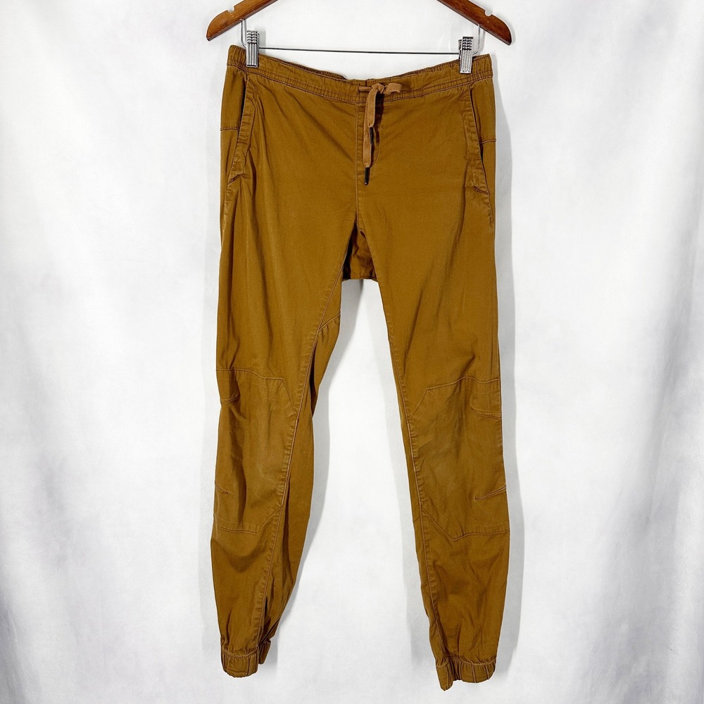 Black Diamond Notion Organic Cotton Mustard Brown Jogger Pants Womens Size Small